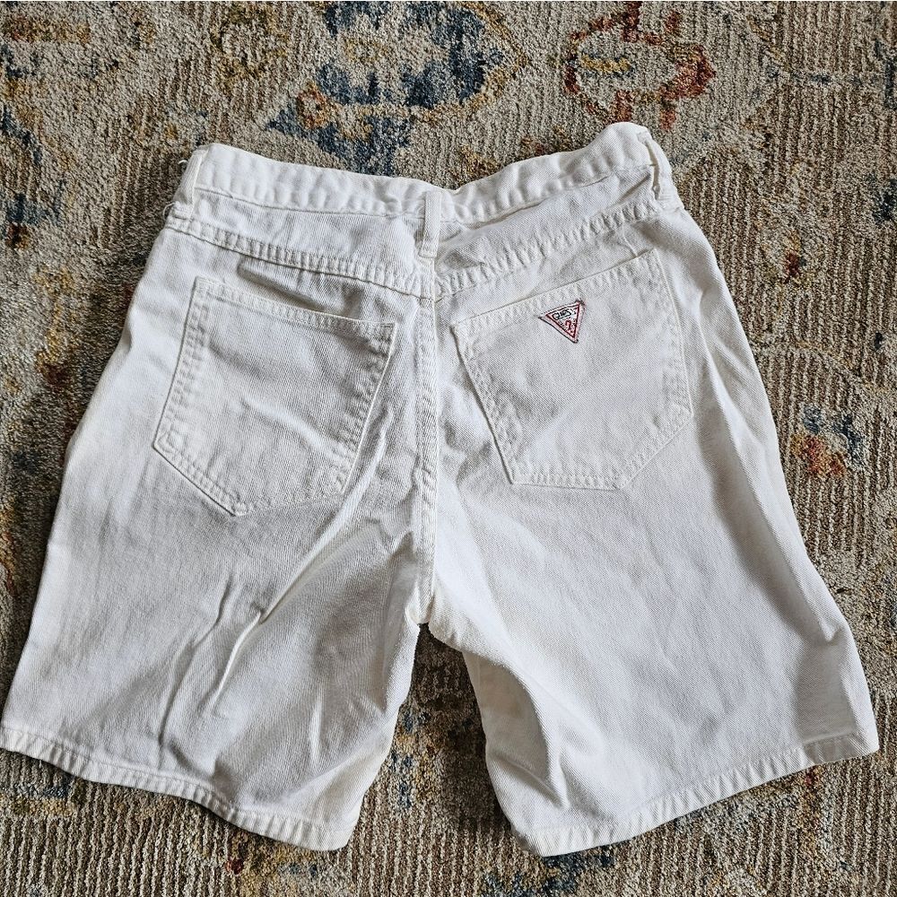 Vintage Guess Jean Shorts, Sz 1, Buttonfly With 8" Inseam. Waist Is 14" Across,